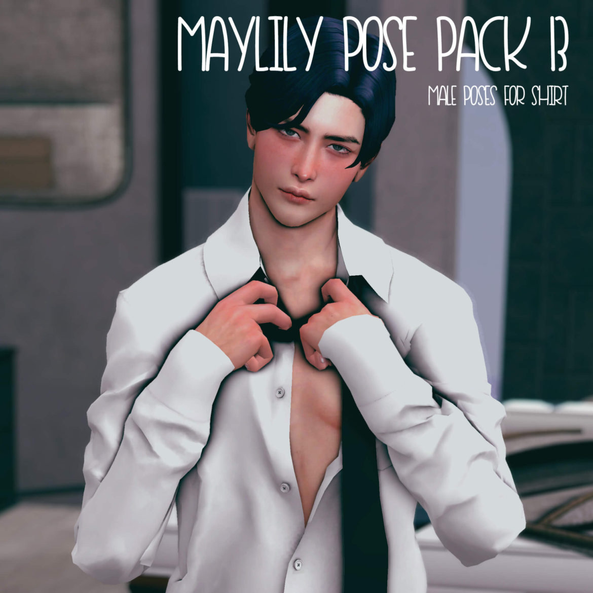 Sims 4 maylily pose pack 13 male pose for shirt x 8 all