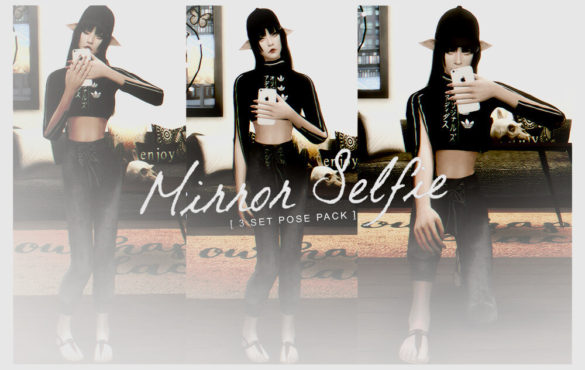 Sims 4 mirror selfie pose set 3 single poses