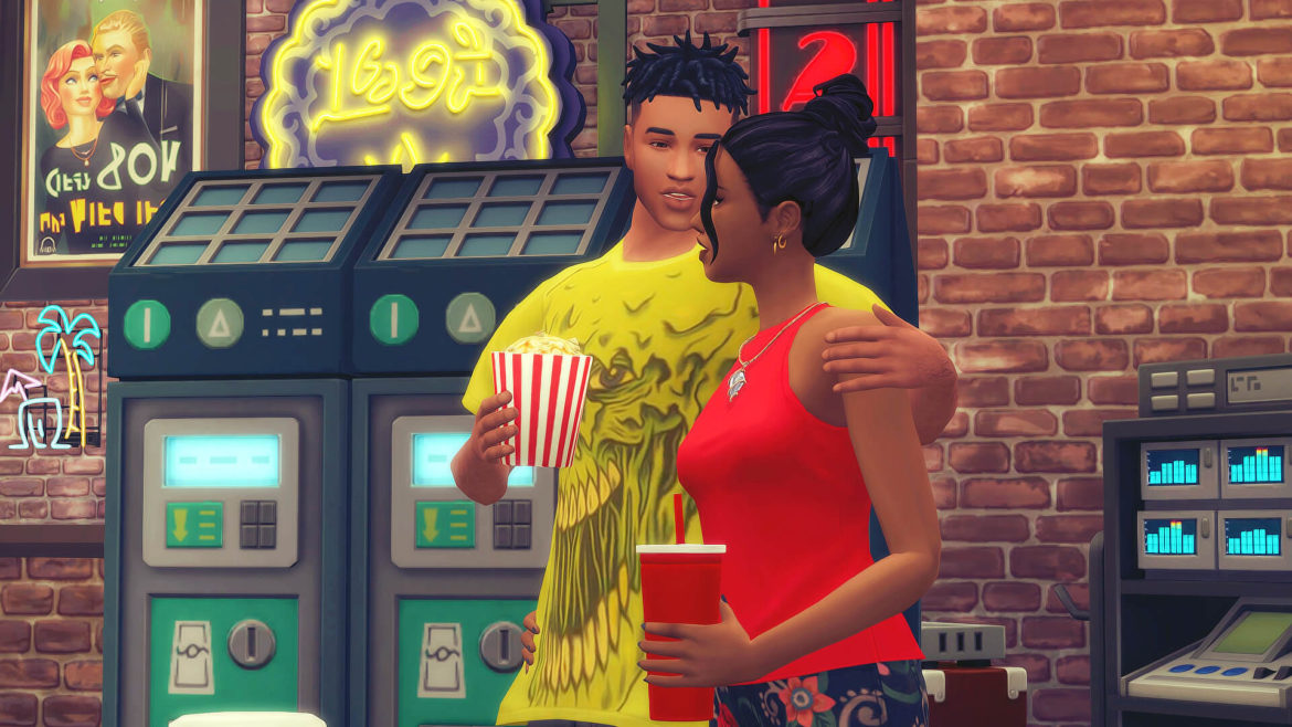 Sims 4 Movie Date Night Cinema Posepack