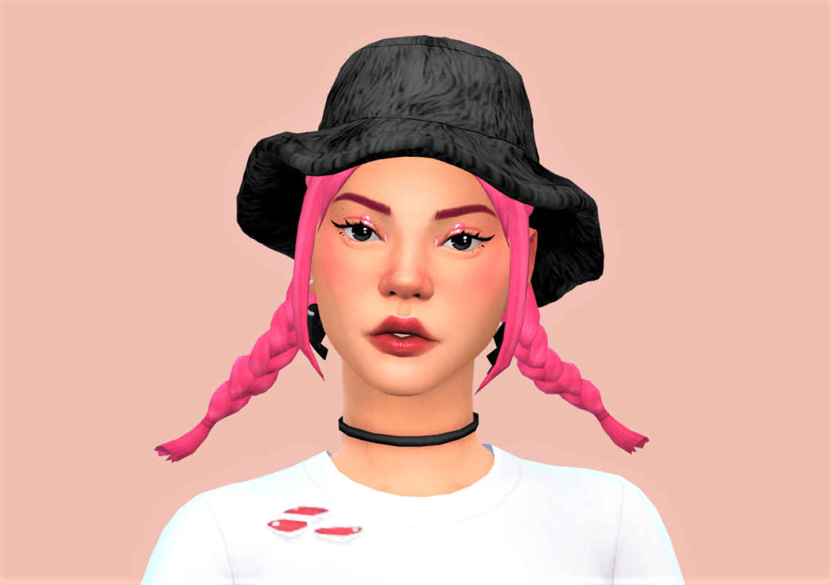 Sims 4 my pink girl look 1