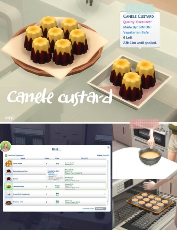 Sims 4 october 2021 recipecanele custard need