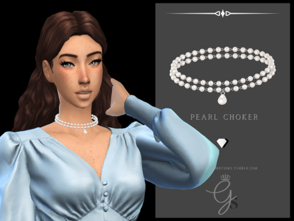 Sims 4 pearl choker a regal looking pearl choker with one