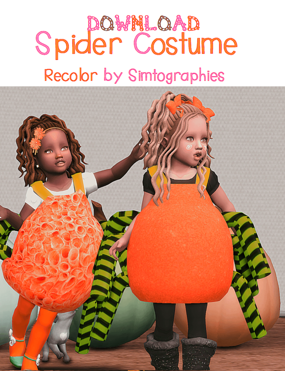 Sims 4 pretty tot spider costume recolor by