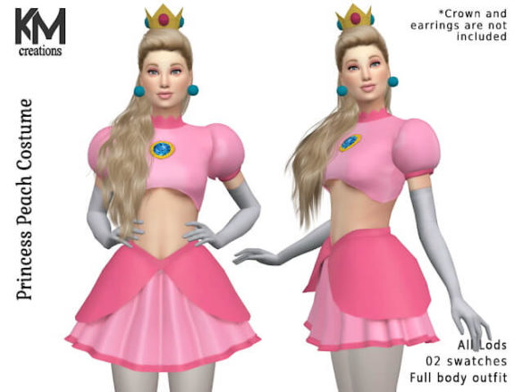 Sims 4 Princess Peach Costume from KM