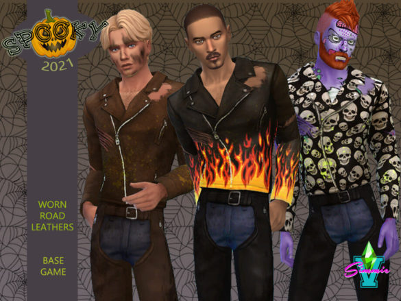 Sims 4 Road Worn Leathers by SimmieV