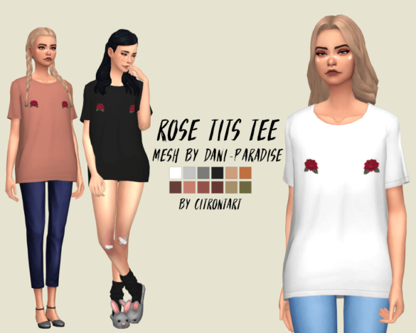 Sims 4 rose tits oversized t shirt recolour