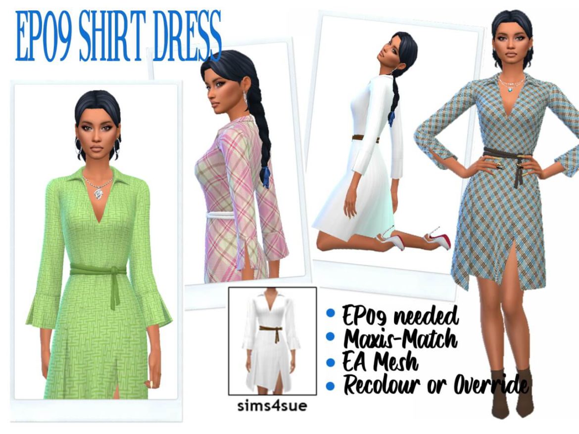 Sims 4 Shirt Dress by Sims 4 Sue