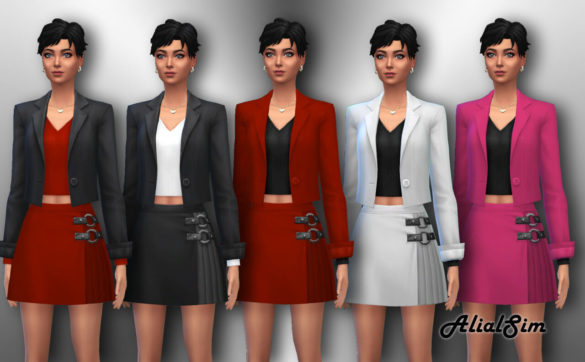 Sims 4 Short blazer and skirt at Alial Sim