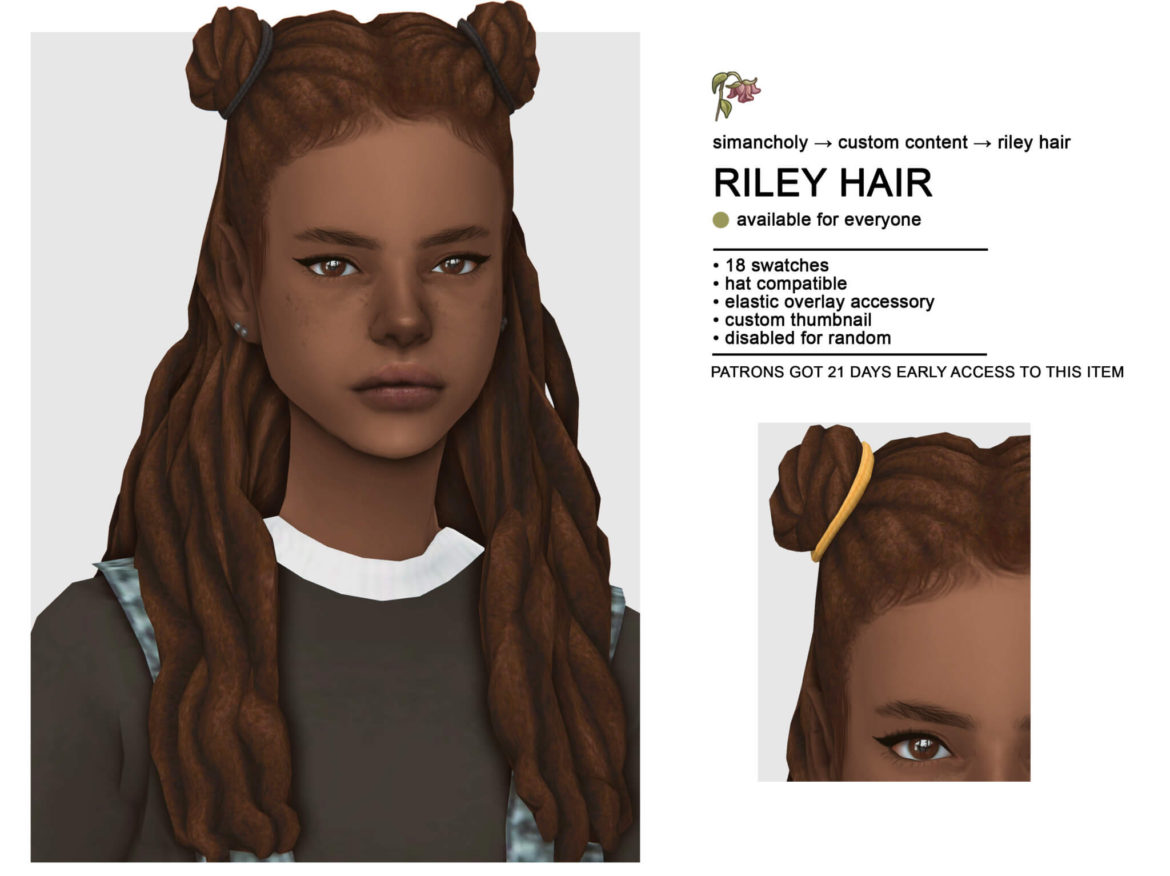 Sims 4 Simancholy Riley Hair By Simancholy - Micat Game