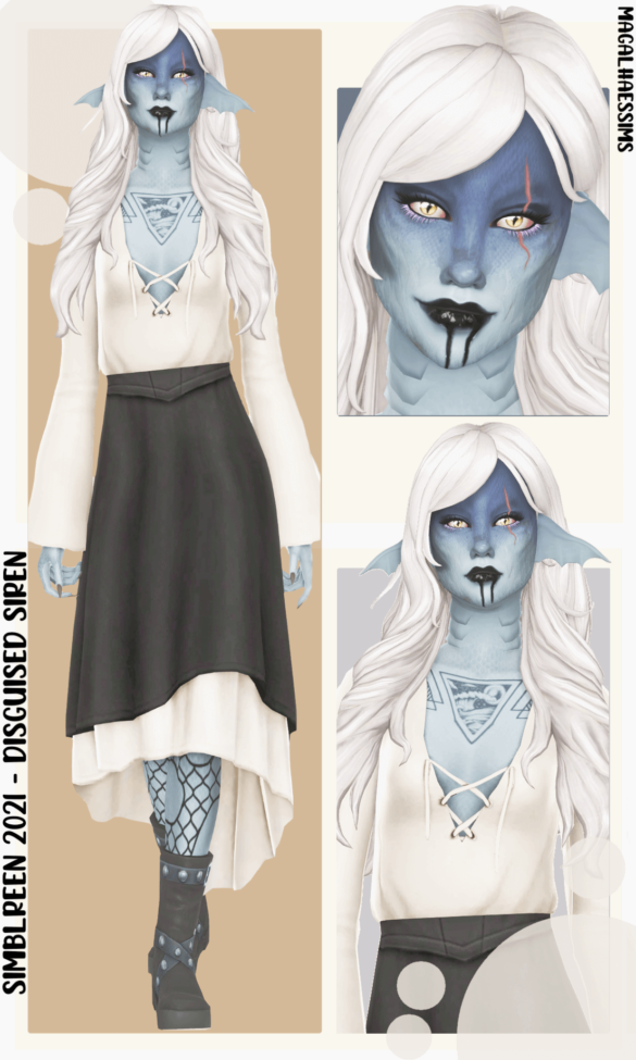 Sims 4 simblreen 2021 disguised siren lookbook