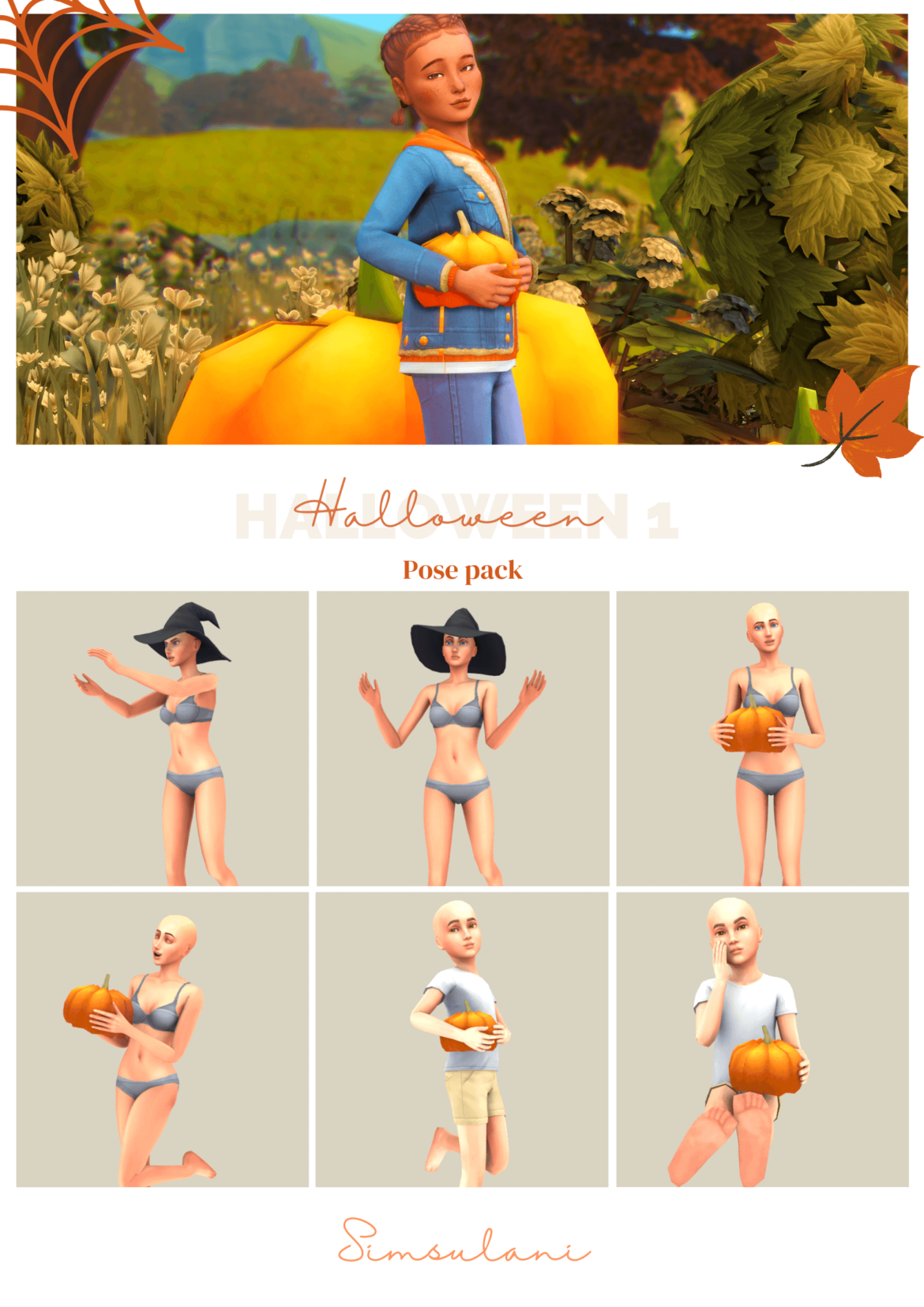 Sims 4 𝗣𝗼𝘀𝗲 𝗣𝗮𝗰𝗸 𝗛𝗮𝗹𝗹𝗼𝘄𝗲𝗲𝗻 𝟭