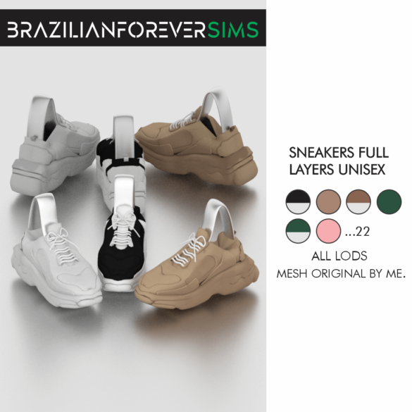 Sims 4 sneakers full layers unisex all lods 22