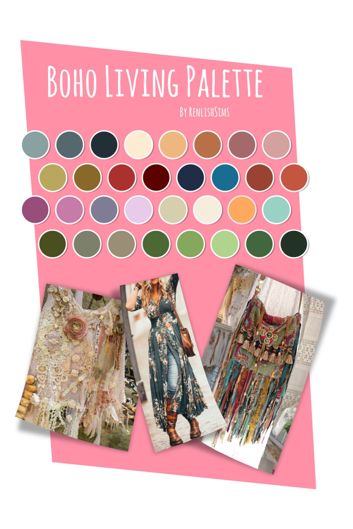 Sims 4 boho living swatches