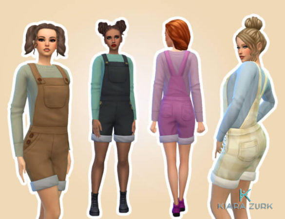 Sims 4 sweater short overalls conversion