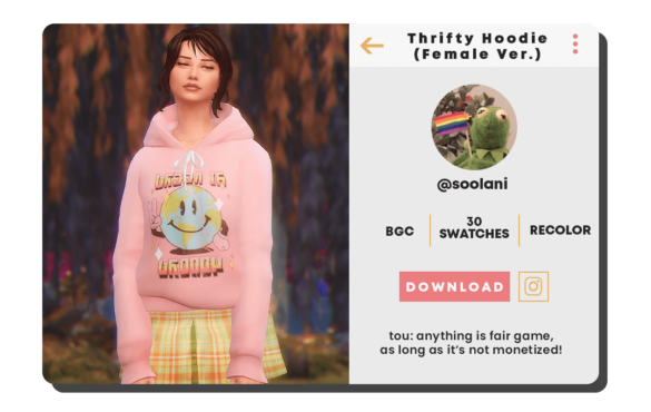 Sims 4 thrifty hoodies