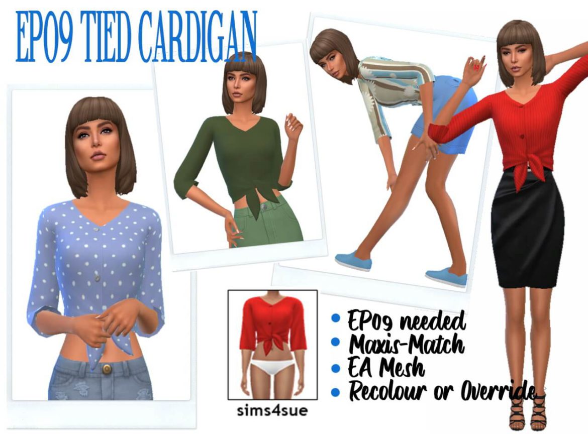 Sims 4 Tied Cardigan from Sims 4 Sue