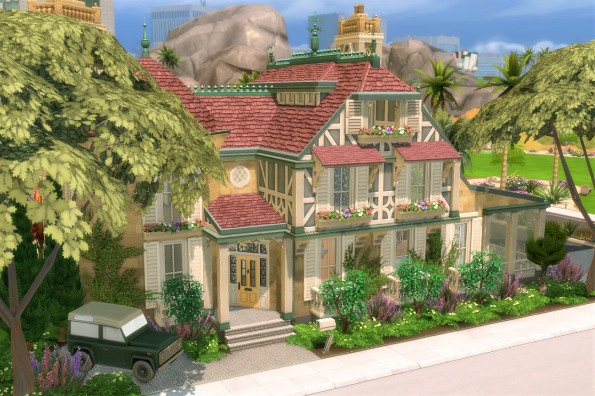 Sims 4 Turreted Tudor old family home by Qube Design