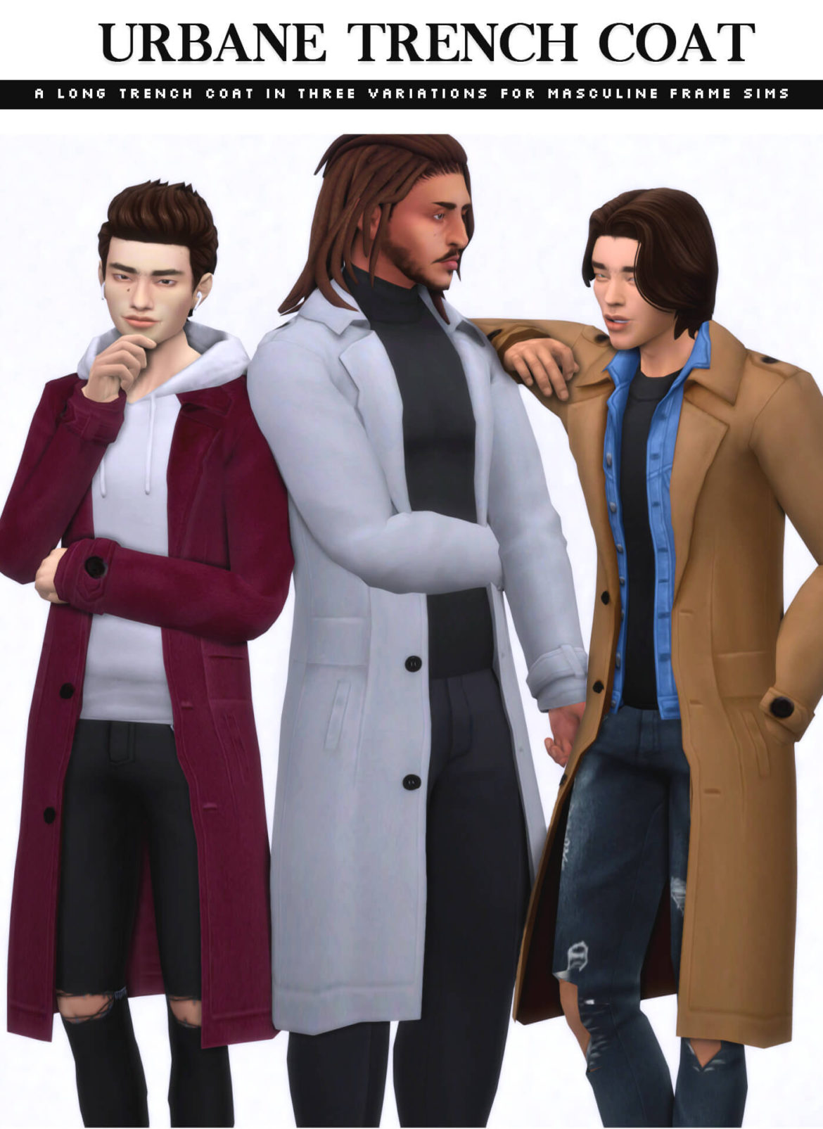 Sims 4 urbane trench coat set - MiCat Game