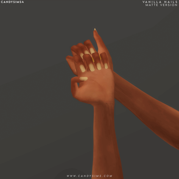 Sims 4 vanilla nails matte and short versions