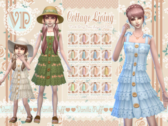Sims 4 vanilla puff clothes cottage living add ons