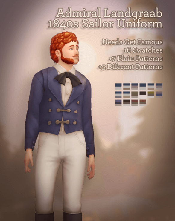 Sims 4 admiral landgraab 1840s sailor uniform