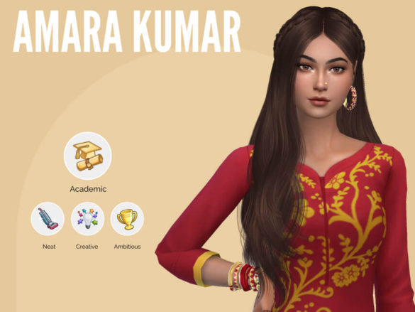 Sims 4 Amara Kumar by Mini Simmer