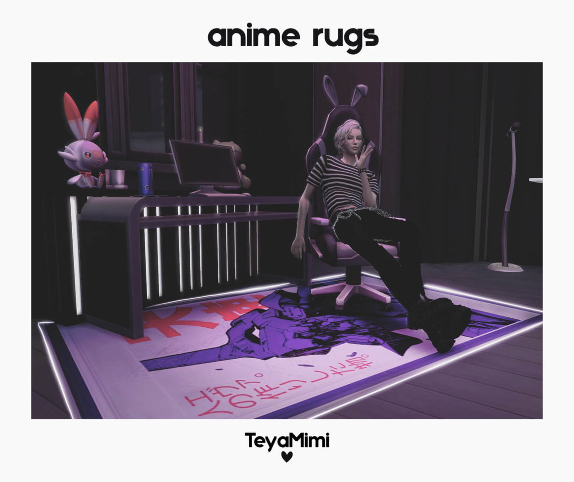 Sims 4 anime rugs ea mesh base game compatible 12