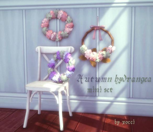 Sims 4 autumn hydrangea mini set