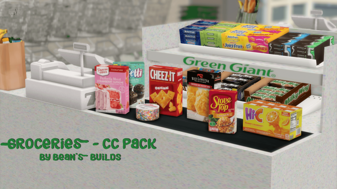 Sims 4 beansbuilds groceries cc pack
