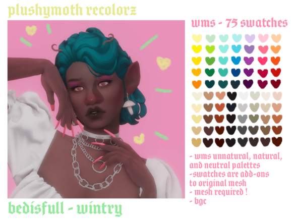 Sims 4 bedisfulls wintry hair wms base game