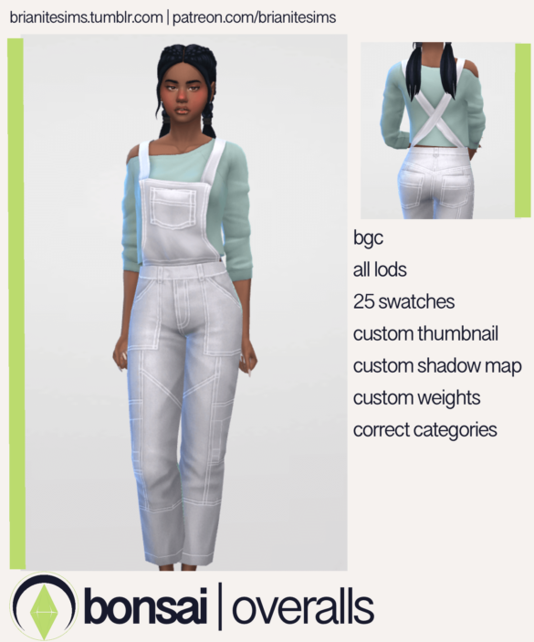 Sims 4 bonsai overalls