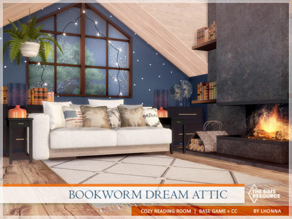 Sims 4 Bookworm Dream Attic by Lhonna at TSR