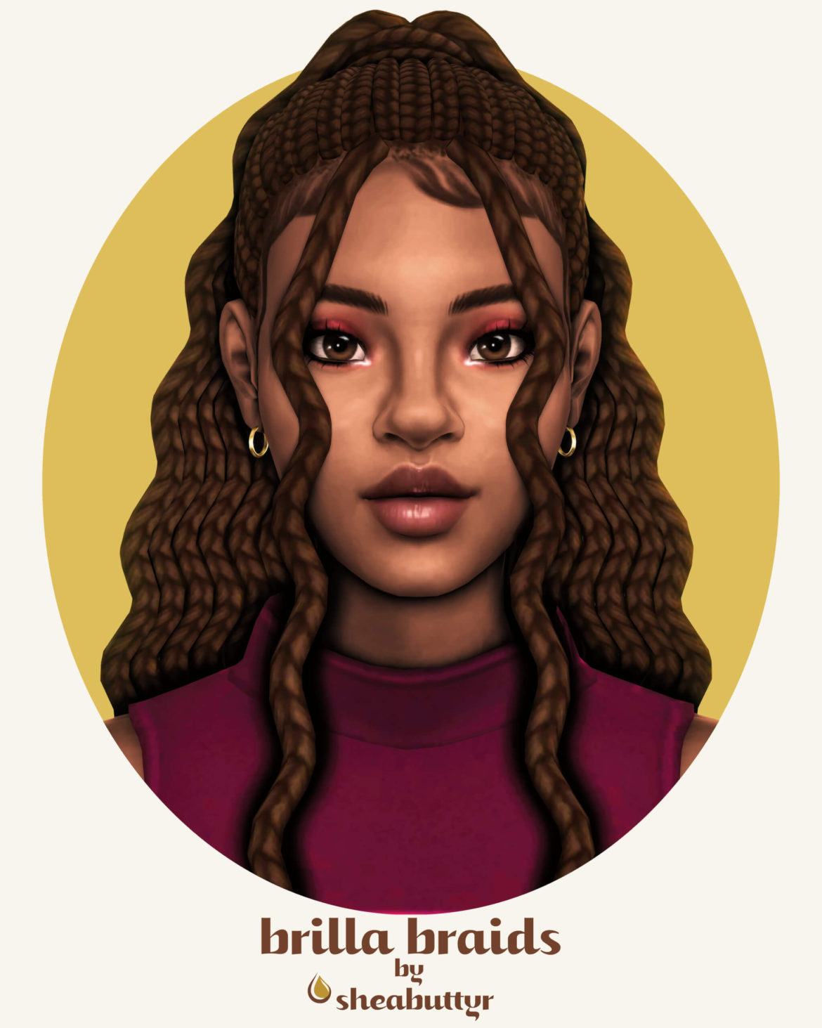 Sims 4 brilla braids this hair comes in 4 versions bgc