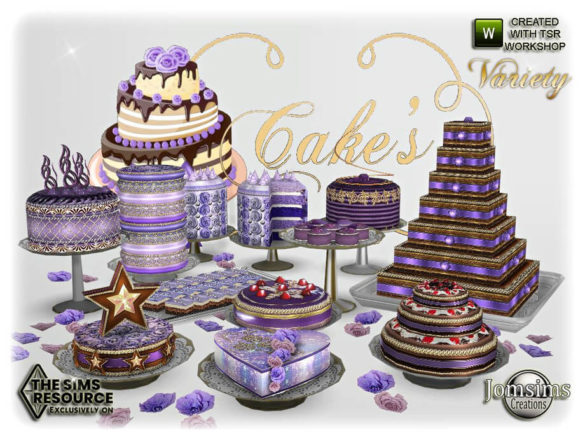 Sims 4 Cakes Variety by jomsims at TSR