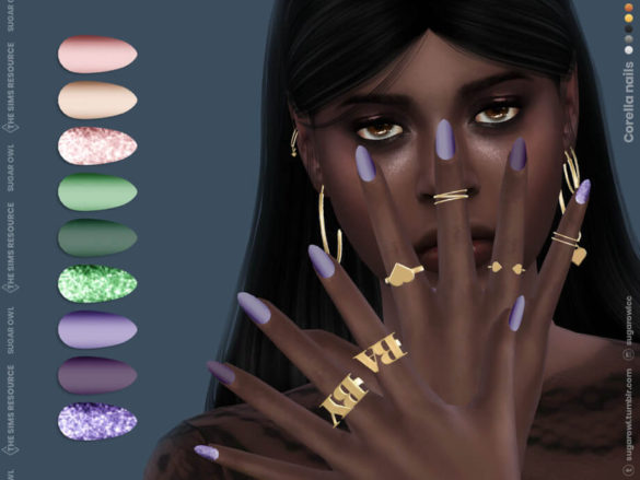 Sims 4 Corella nails by sugar owl at TSR