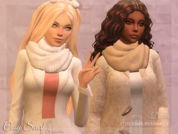 Sims 4 cosy scarf accessory 12 swatches base game