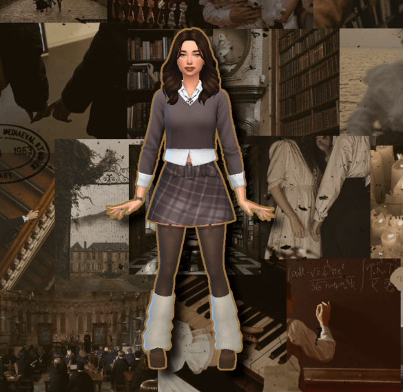Sims 4 dark academia lookbook eyelashes moles