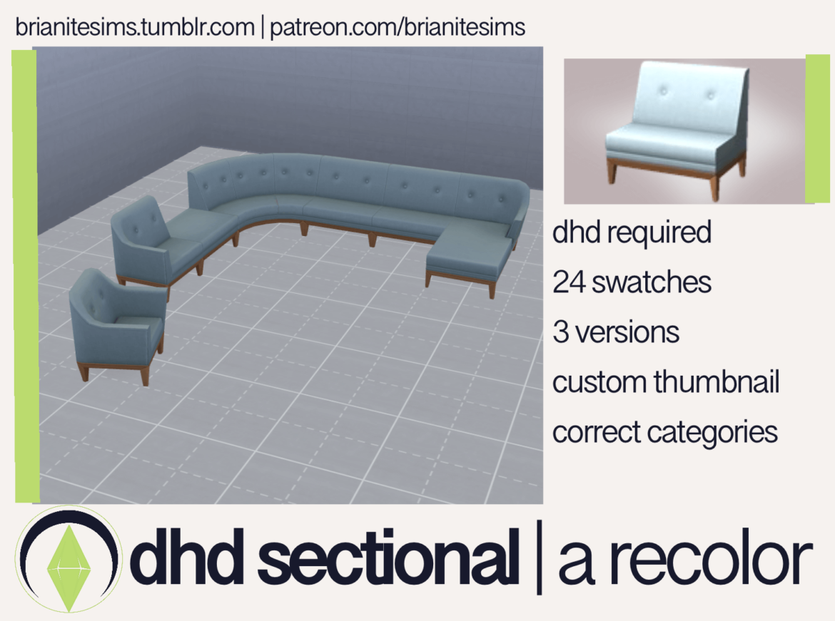 Sims 4 dhd evolved sectional recolor