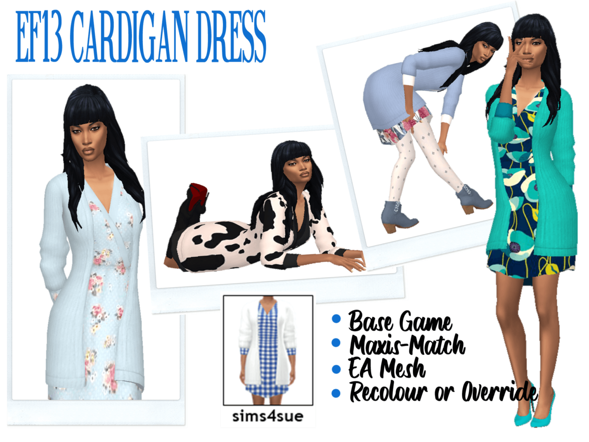 Sims 4 download ef13 cardigan dress base game recolour