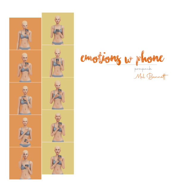 Sims 4 emotions with phone posepack