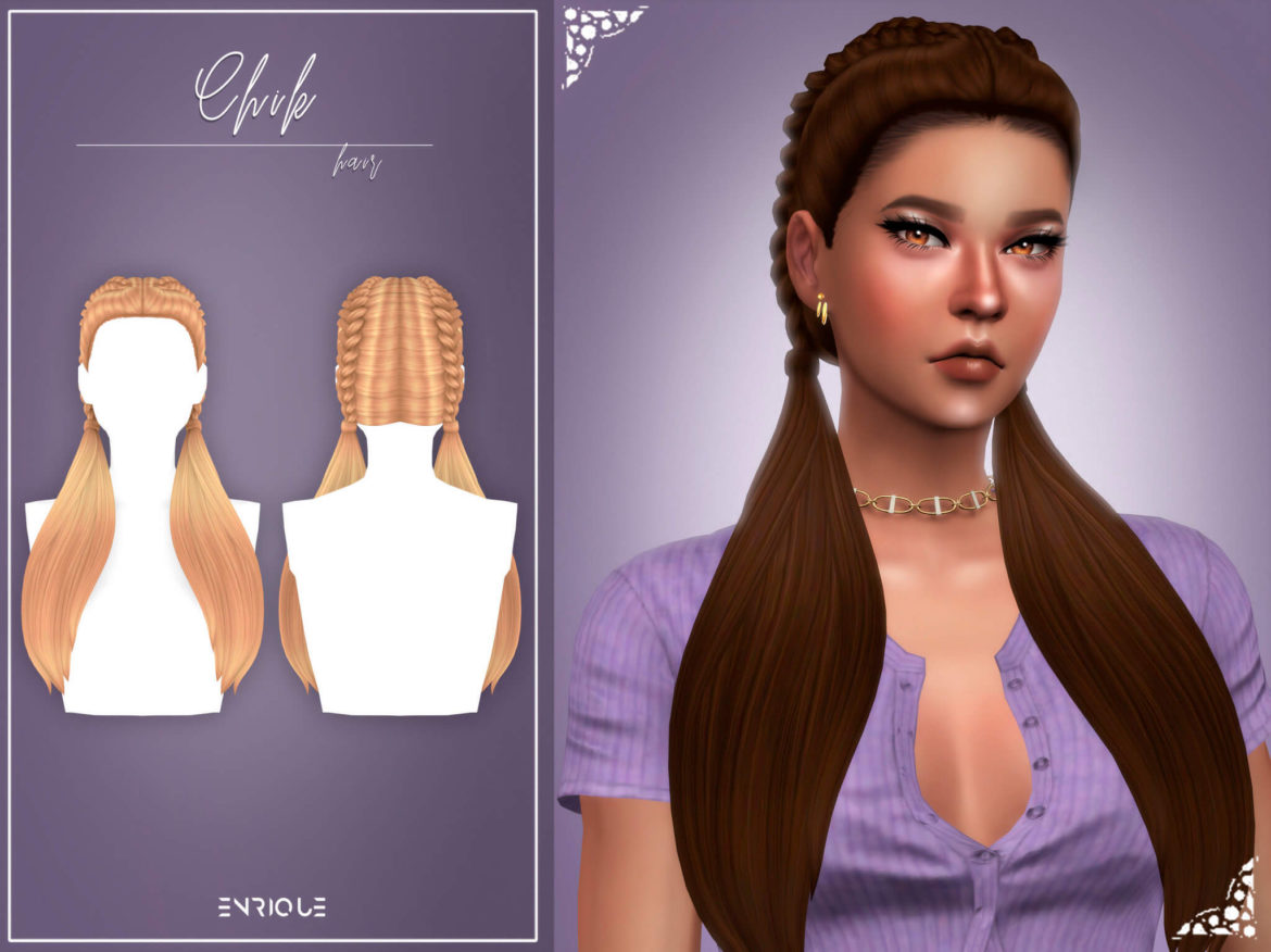 Sims 4 enriques4 chik hairstyle