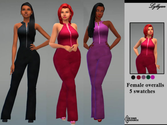 Sims 4 Female overalls Cassandra by LYLLYAN