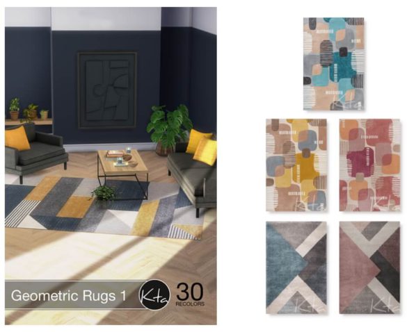 Sims 4 Geometric Rugs 1 by Ktasims