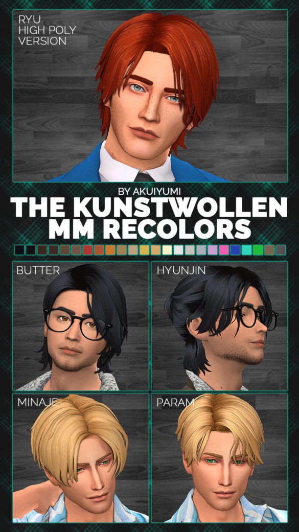 Sims 4 hair recolor the kunstwollen free simple maxis
