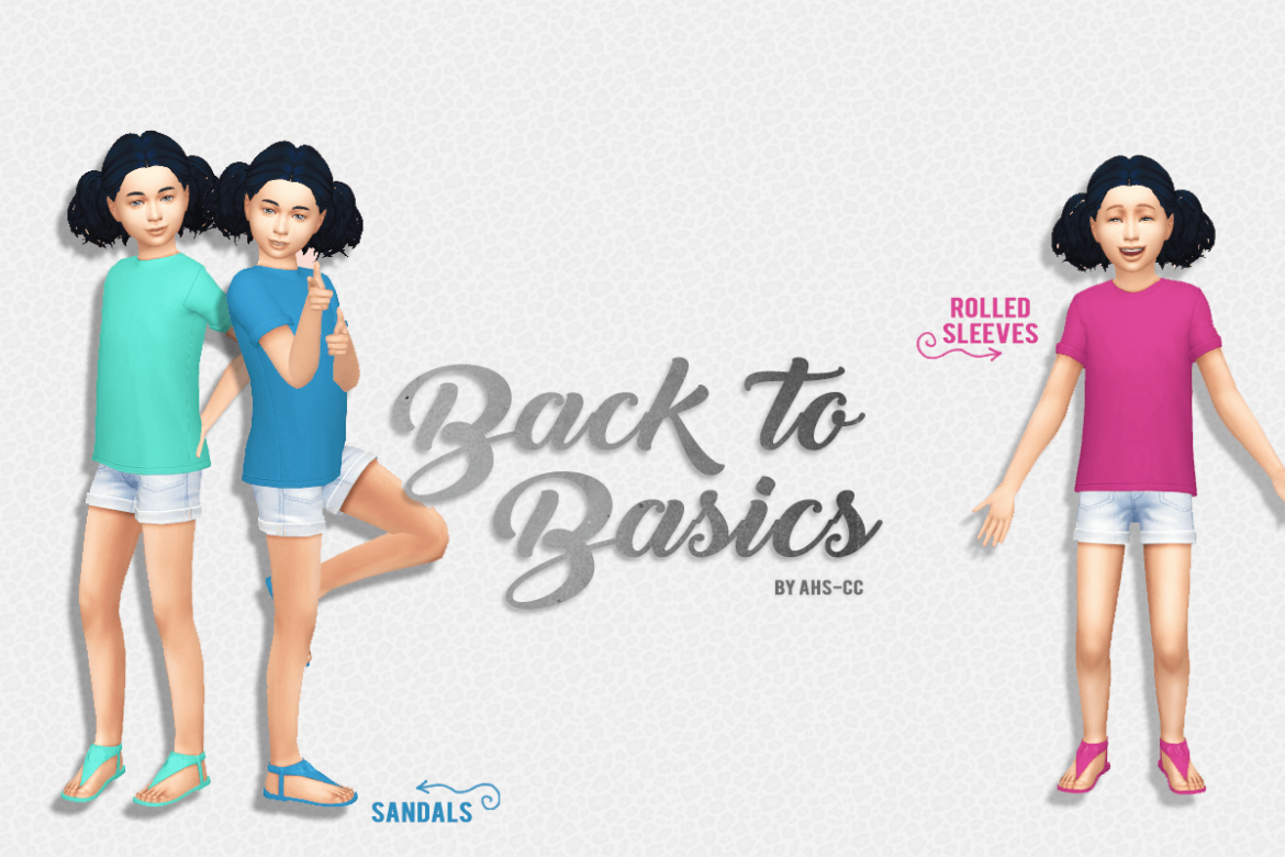 Sims 4 i adore the rolled sleeve top that came with kids