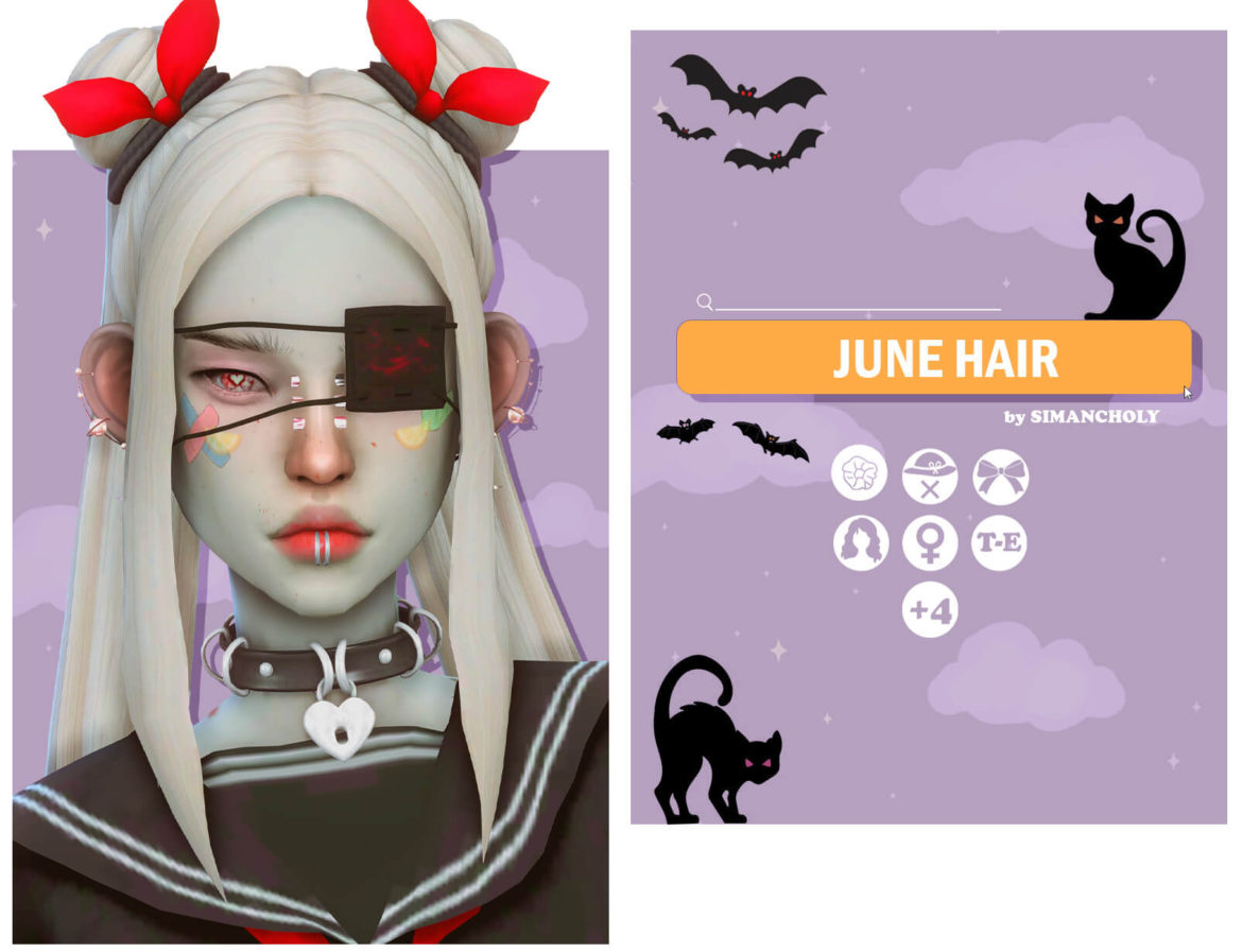 Sims 4 june hair by simancholy