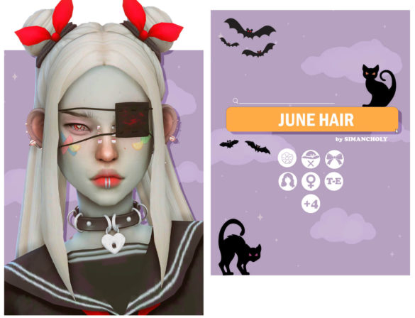 Sims 4 june hair by simancholy