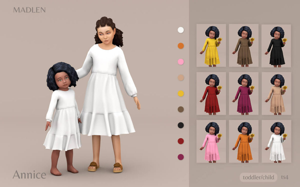Sims 4 madlen annice dress cute linen dress