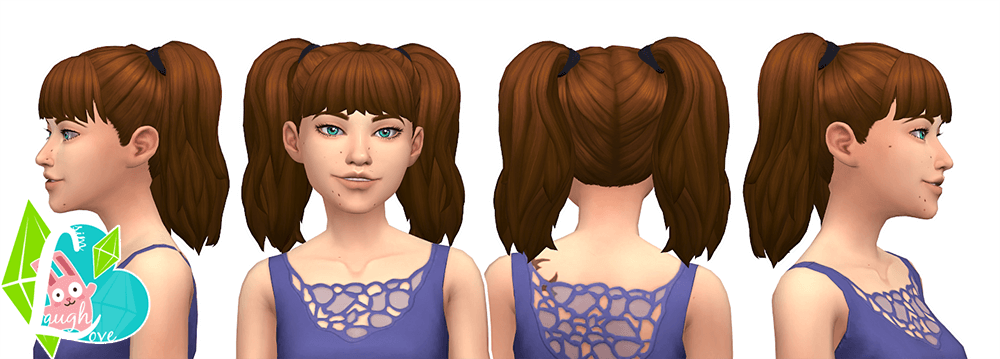 sims 4 custom content hair pigtails