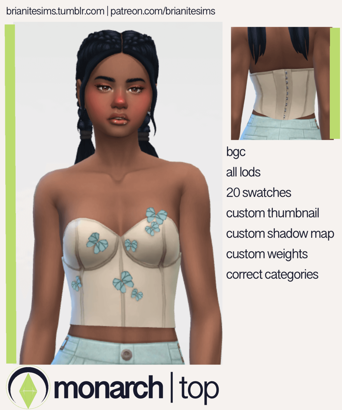 Sims 4 monarch top